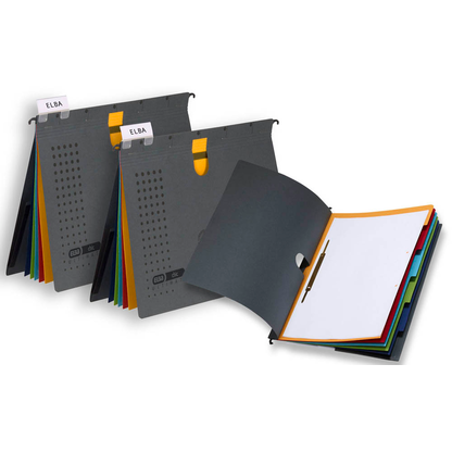 Artikelbild 2 für 3 ELBA Personalhefter chic ULTIMATE Karton anthrazit 5 x kaufmännische Heftung, Artikelnummer 313637