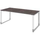 Artikelbild 1 für röhr Imperia höhenverstellbarer Schreibtisch quarzit rechteckig, Kufen-Gestell weiß 180,0 x 80,0 cm, Artikelnummer 676423