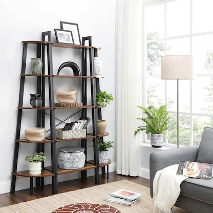 Artikelbild 5 für VASAGLE Eckregal braun, schwarz 45,5 x 30,0 x 159,0 cm, Artikelnummer 262812