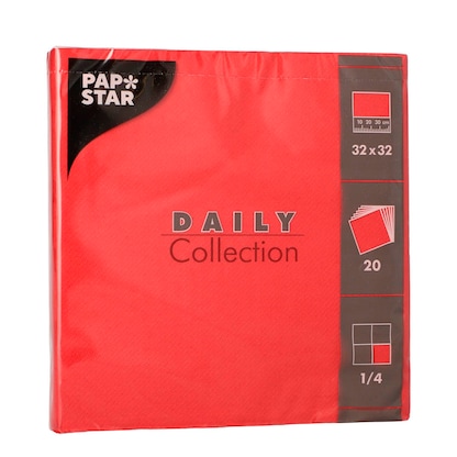 Artikelbild 2 für PAPSTAR Servietten Daily Collection rot 2-lagig 32,0 x 32,0 cm, 20 St., Artikelnummer 236907