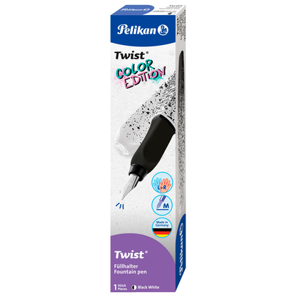 Artikelbild 2 für Pelikan Twist® Color Blocking Patronenfüller black white M (mittel), Artikelnummer 574248