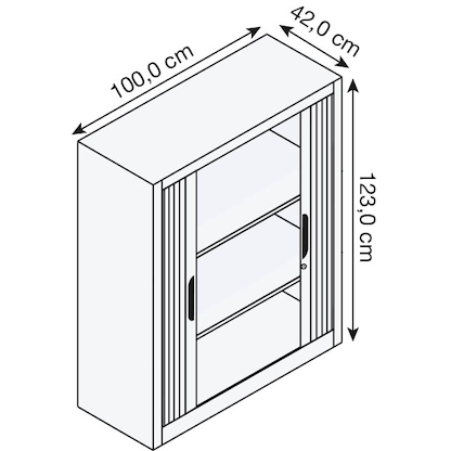 Artikelbild 2 für CP Omnispace Rollladenschrank schwarzgrau 2 Fachböden 100,0 x 42,0 x 123,0 cm, Artikelnummer 411936