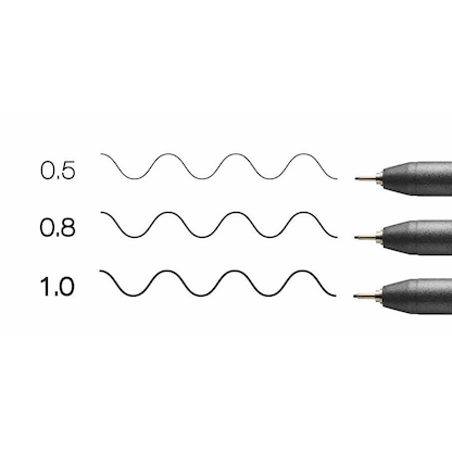 Artikelbild 5 für COPIC® Multiliner Fineliner schwarz 0.5 + 0.8 + 1.0 mm, 3 St., Artikelnummer 361419