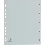Artikelbild 1 für Exacompta Ordnerregister DIN A4 Vollformat 1-5 grau 5-teilig, 1 Satz, Artikelnummer 386344