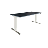 Artikelbild 1 für fm Oldenburg elektrisch höhenverstellbarer Schreibtisch lavagrau rechteckig, T-Fuß-Gestell silber 180,0 x 80,0 cm, Artikelnummer 403677