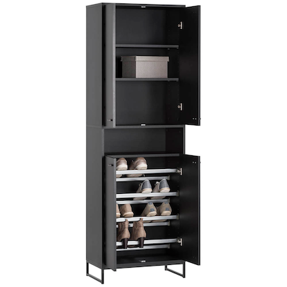 Artikelbild 22 für MÖBELPARTNER Schuhschrank Janne, 701784 schwarz 2 Fachböden 60,2 x 33,1 x 185,5 cm, Artikelnummer 786051