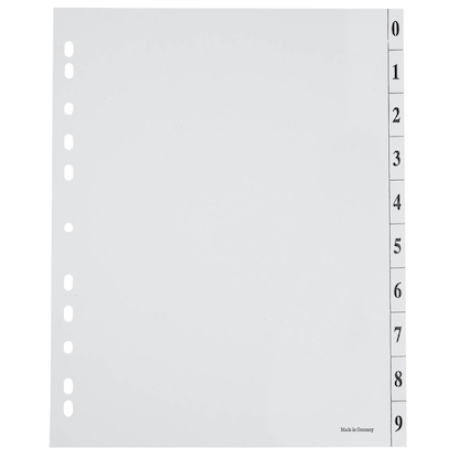 Artikelbild 3 für office discount Trennblätter DIN A4 0-9 weiß, 250 g/qm, 100 St., Artikelnummer 557926