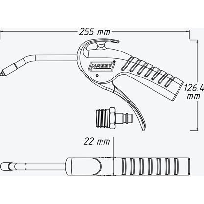 Artikelbild 5 für HAZET 9040P-3 Saug-/Blas-Druckluftpistole umschaltbar 12 bar, Artikelnummer 582241