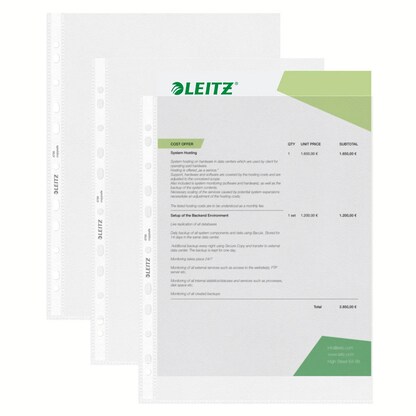 Artikelbild 8 für 100 LEITZ Prospekthüllen 4790 DIN A4 transparent genarbt 0,085 mm, Artikelnummer 578609
