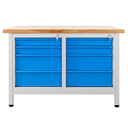 Artikelbild 2 für ADB Werkbank lichtgrau, RAL 5012 8 Schubladen 120,0 x 60,0 x 84,0 cm, Artikelnummer 674794