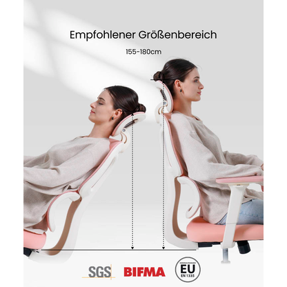 Artikelbild 9 für FlexiSpot Bürostuhl BS5P-PRO Stoff rosa, Gestell schwarz, Artikelnummer 656399