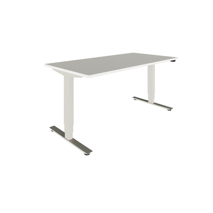 Artikelbild 4 für fm Sidney elektrisch höhenverstellbarer Schreibtisch weiß rechteckig, T-Fuß-Gestell silber 160,0 x 80,0 cm, Artikelnummer 409571