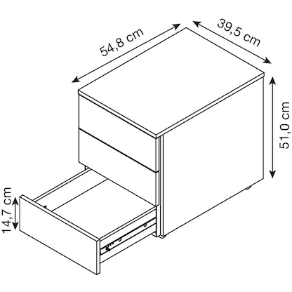 Artikelbild 3 für BaseLite Rollcontainer lichtgrau 3 Auszüge 39,5 x 54,8 x 51,0 cm, Artikelnummer 270296