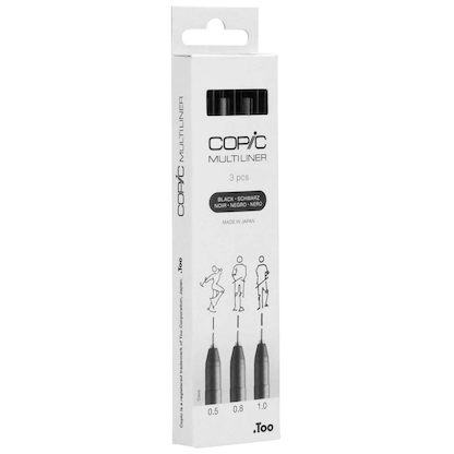 Artikelbild 3 für COPIC® Multiliner Fineliner schwarz 0.5 + 0.8 + 1.0 mm, 3 St., Artikelnummer 361419