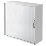 Artikelbild 1 für HAMMERBACHER 1733S Rollladenschrank weiß, silber 2 Fachböden 120,0 x 40,0 x 110,0 cm, Artikelnummer 862610