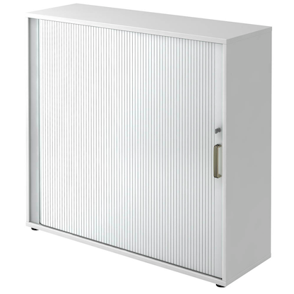 Artikelbild 12 für HAMMERBACHER Haziender Rollladenschrank weiß, silber 2 Fachböden 120,0 x 40,0 x 110,0 cm, Artikelnummer 215172