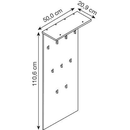 Artikelbild 2 für MÖBELPARTNER Wandgarderobe Cosmo 152795 eiche Holz 9 Haken 50,0 x 110,6 cm, Artikelnummer 785974