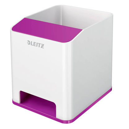 Artikelbild 2 für AKTION: LEITZ Stiftehalter WOW Duo Colour perlweiß/violett Polystyrol 2 Fächer 9,0 x 10,1 x 10,0 cm mit Prämie nach Registrierung, Artikelnummer 644288