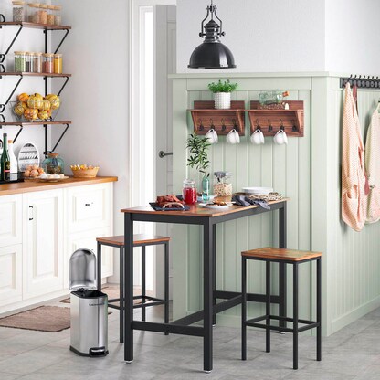 Artikelbild 5 für 2 VASAGLE Barhocker LBC65X braun, Artikelnummer 263117