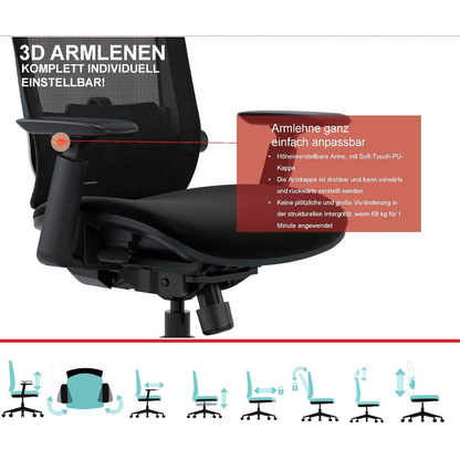 Artikelbild 8 für LMG Bürostuhl, SM6F-BH Stoff schwarz, Gestell schwarz, Artikelnummer 271678