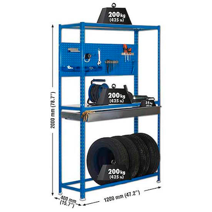 Artikelbild 2 für Simonrack Werkbank-Set SIMONRACING blau 1 Schublade 120,0 x 40,0 x 200,0 cm, Artikelnummer 359788