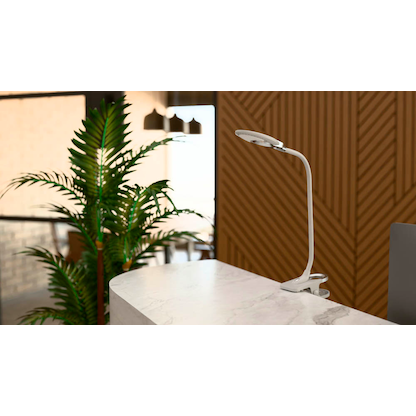 Artikelbild 3 für Hansa Swirl Schreibtischlampe weiß, silber 4 W mit Tischklemme, Artikelnummer 496147