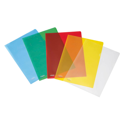 Artikelbild 2 für 10 herlitz Sichthüllen DIN A4 farbsortiert genarbt 0,19 mm, Artikelnummer 353084