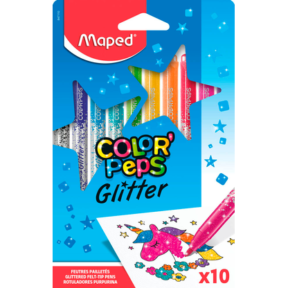 Artikelbild 24 für maped COLOR'PEPS GLITTER Filzstifte farbsortiert, 10 St., Artikelnummer 701724
