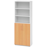 Artikelbild 1 für HAMMERBACHER Regalschrank 968T3, V968T3/W/6/BS buche, weiß 80,0 x 42,0 x 215,6 cm, Artikelnummer 380376