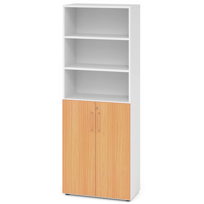 Artikelbild für HAMMERBACHER Regalschrank 968T3, V968T3/W/6/BS buche, weiß 80,0 x 42,0 x 215,6 cm, Artikelnummer 380376