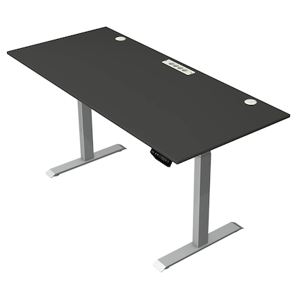 Artikelbild für Kerkmann Move 1 plus elektrisch höhenverstellbarer Schreibtisch anthrazit rechteckig, T-Fuß-Gestell grau 180,0 x 80,0 cm, Artikelnummer 510239