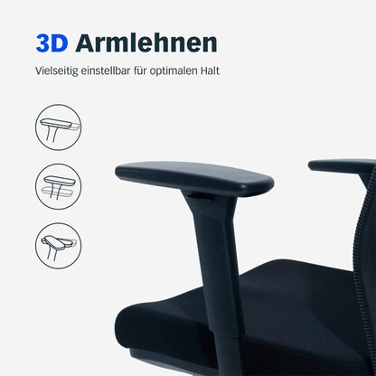 Artikelbild 9 für FlexiSpot Bürostuhl Office Premium YZ03 Stoff schwarz, Gestell schwarz, Artikelnummer 656377