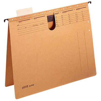 Artikelbild 12 für 25 LEITZ Hängehefter ALPHA® 1989 Karton naturbraun 2 x kaufmännische Heftung, Artikelnummer 939728