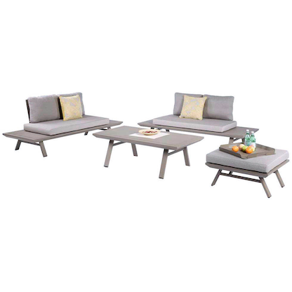 Artikelbild 3 für Garden Pleasure Loungegruppe CELIA taupe, grau Metall, 11-teilig, Artikelnummer 134904
