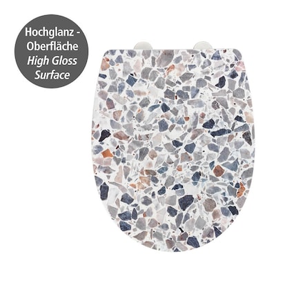 Artikelbild 4 für WENKO WC-Sitz mit Absenkautomatik Terrazzo High Gloss mehrfarbig, Artikelnummer 814407