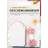Artikelbild 1 für folia Geschenkanhänger weiß, natur Set Classic 12 St., Artikelnummer 963052