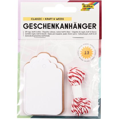 Artikelbild für folia Geschenkanhänger weiß, natur Set Classic 12 St., Artikelnummer 963052