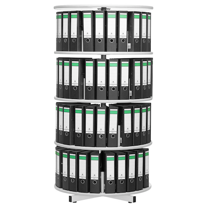 Artikelbild für Gürkan Ordnerdrehsäule grau bis zu 96 Ordner, Etagen einzeln drehbar, H: 163,0 cm, Artikelnummer 926446