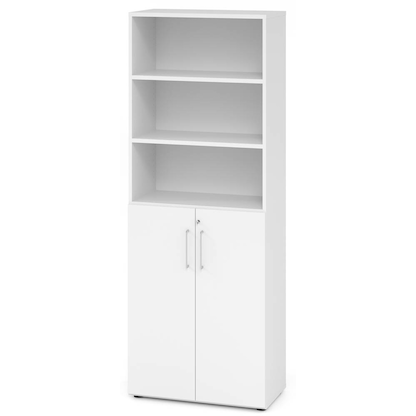 Artikelbild für HAMMERBACHER Regalschrank 968T3, V968T3/W/W/BS weiß 80,0 x 42,0 x 215,6 cm, Artikelnummer 993168