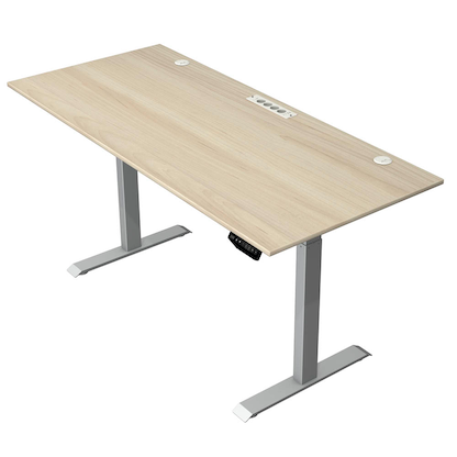 Artikelbild für Kerkmann Move 1 plus elektrisch höhenverstellbarer Schreibtisch ahorn rechteckig, T-Fuß-Gestell grau 180,0 x 80,0 cm, Artikelnummer 510319