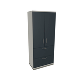 Artikelbild 1 für fm Aktenschrank Sidney, 4260429769889 weiß, lavagrau 2 Fachböden 80,0 x 44,2 x 186,9 cm, Artikelnummer 414159