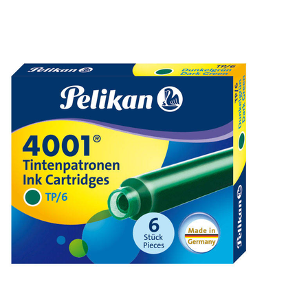 Artikelbild für Pelikan 4001 TP/6 Tintenpatronen für Füller dunkelgrün 6 St., Artikelnummer 682363