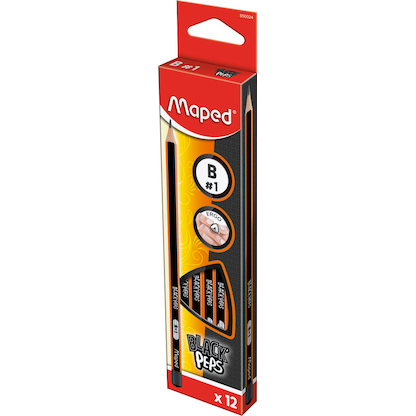 Artikelbild 4 für maped BLACK'PEPS Bleistifte B schwarz/orange, 12 St., Artikelnummer 602920