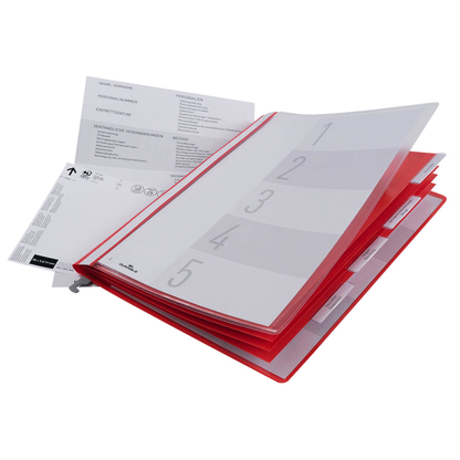 Artikelbild 2 für 5 DURABLE Personalhefter Kunststoff rot 5 x kaufmännische Heftung, Artikelnummer 965891