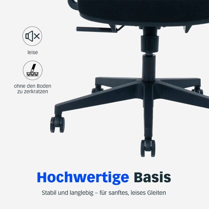 Artikelbild 7 für FlexiSpot Bürostuhl Office Premium YZ03 Stoff schwarz, Gestell schwarz, Artikelnummer 656377