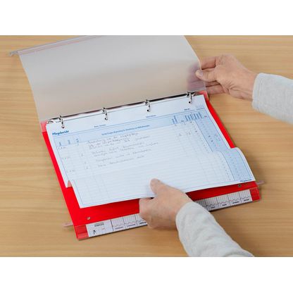 Artikelbild 6 für BOI Patienten-Dokumentations-Hängemappe 2-Ringe Click 2 Stationär rot Boden: 2,5 cm, Artikelnummer 666822