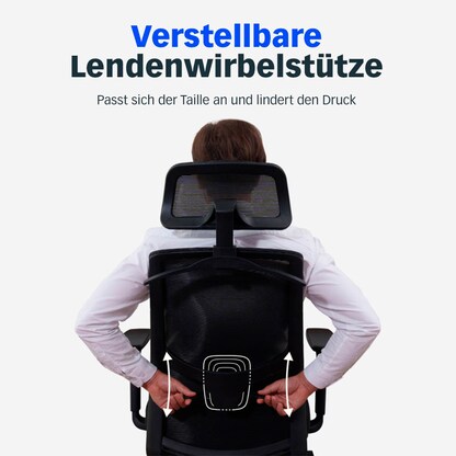 Artikelbild 4 für FlexiSpot Bürostuhl Office Premium YZ03 Stoff schwarz, Gestell schwarz, Artikelnummer 656377