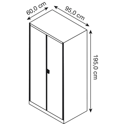 Artikelbild 2 für mauser Stahlschrank entero BF6 - 7035/5003 lichtgrau, saphirblau 95,0 x 60,0 x 195,0 cm, aufgebaut, Artikelnummer 258595