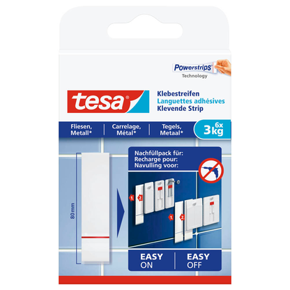 Artikelbild 3 für tesa Powerstrips Klebestreifen für max. 3,0 kg 2,0 x 8,0 cm, 6 St., Artikelnummer 386180