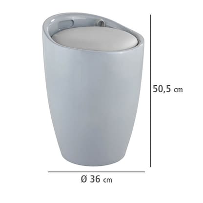 Artikelbild 3 für WENKO Badhocker mit Wäschesammler Candy 25625100 grau, Artikelnummer 532017